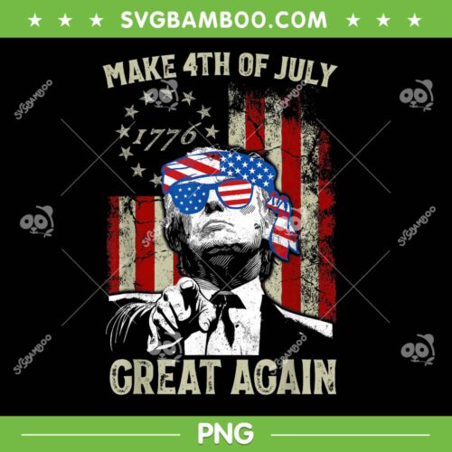Trump Make 4th of July Great Again PNG, 4th of July Trump Sunglasses PNG