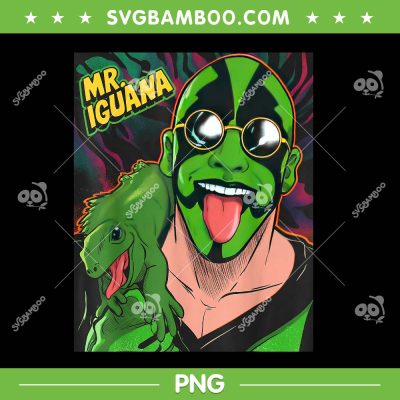 Mr Iguana Tongue Out PNG, Funny Lizard Wrestler Cartoon PNG