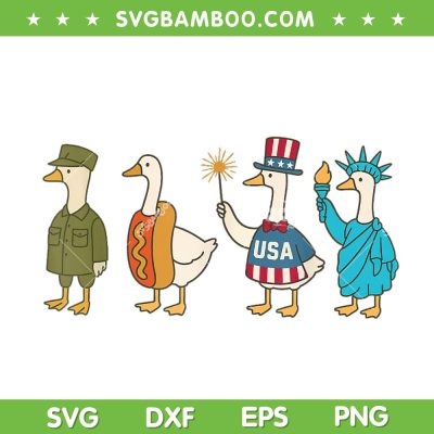 4th of July Goose SVG, Funny Goose American Flag SVG PNG, Goose USA Memorial Day SVG