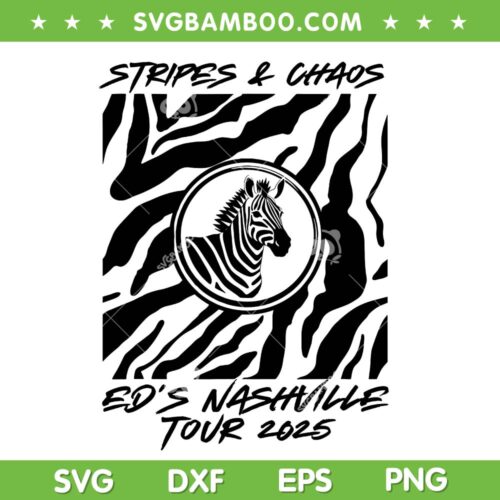 Stripes and Chaos Ed's Nashville Tour 2025 SVG, Eds Nashville Zebra Album SVG PNG
