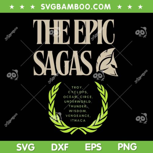 The Epic Sagas Odysseus Musical SVG PNG, Troy Cyclops Ocean Circle SVG