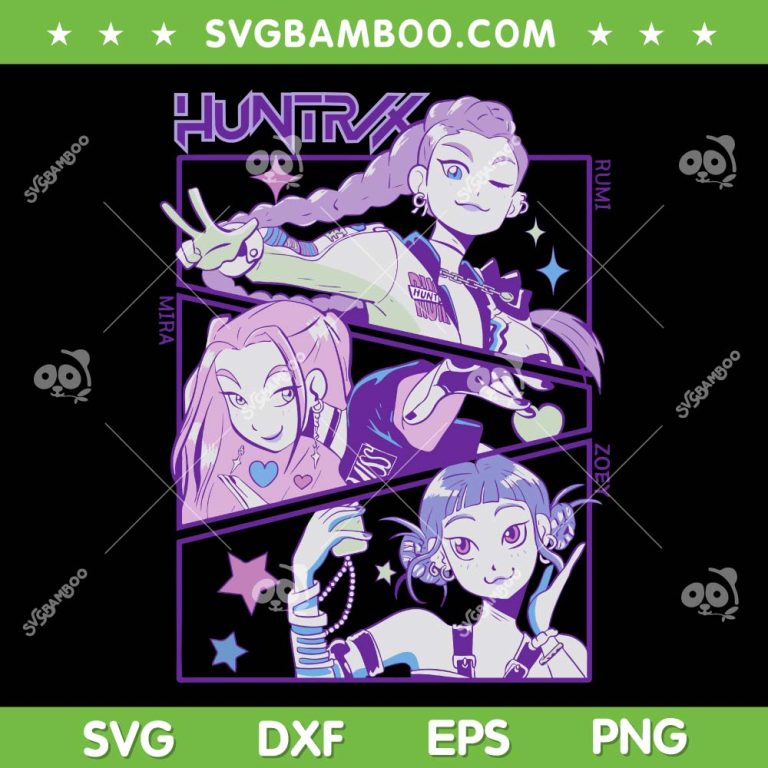 Kpop Demon Hunters SVG Huntrix Rumi Mira Zoey SVG PNG