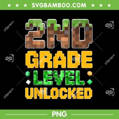 Minecraft 2nd Grade PNG, Boys Gamer Second Grade PNG, First Day of School 2025 Minecraft 2nd Grade PNG, Boys Gamer Second Grade PNG, First Day of School 2025