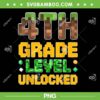Minecraft 4th Grade Level Unlocked PNG, Boys Gamer Fourth Grade PNG