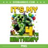 Minecraft Its My 4th Birthday PNG, Boy 4 Year Old Pixel Gamer PNG
