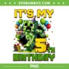 Minecraft Its My 5th Birthday PNG, Boy 5 Year Old Pixel Gamer PNG