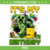 Minecraft Its My 9th Birthday PNG, Boy 9 Year Old Pixel Gamer PNG