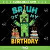 Minecraft Bruh Its My Birthday PNG, Video Game Pixel Birthday PNG
