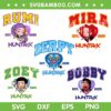 Huntrix SVG Bundle, Kpop Demon Hunters Rumi Mira Zoey SVG Bundle, Huntrix Derpy SVG PNG