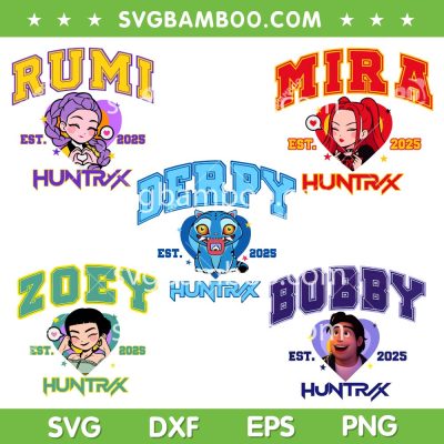Huntrix SVG Bundle, Kpop Demon Hunters Rumi Mira Zoey SVG Bundle, Huntrix Derpy SVG PNG Huntrix SVG Bundle, Kpop Demon Hunters Rumi Mira Zoey SVG Bundle, Huntrix Derpy SVG PNG