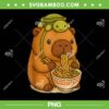 Cute Capybara and Turtle PNG, Backpack Ramen Kawaii Capibara PNG
