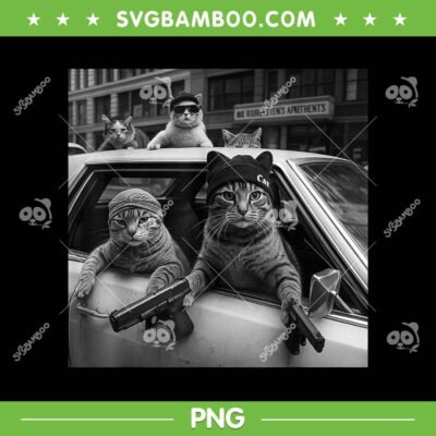 Funny Gangster Cats PNG, Cat Street Graphic PNG, Cool Cats Sunglasses