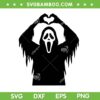 Ghostface Heart Hand SVG, Halloween Ghost face SVG PNG, Horror Movie Scream Ghostface SVG