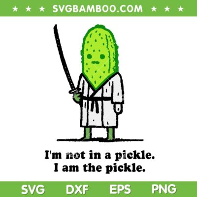 I'm Not In A Pickle I Am The Pickle SVG, Funny Pickle Knight Sword SVG PNG