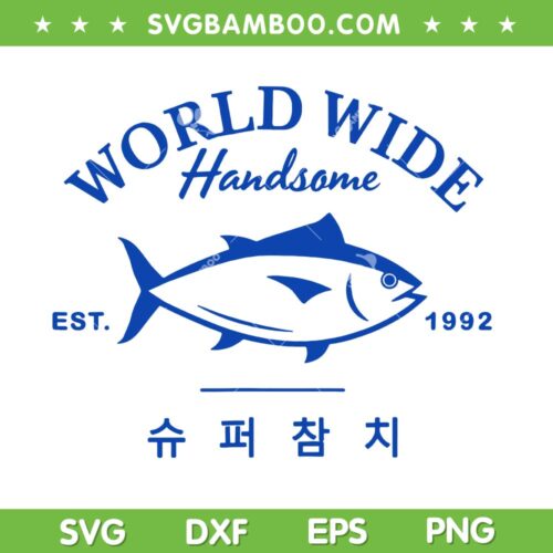 Jin Super Tuna SVG, World Wide Handsome Tuna Fish SVG, Tuna Fish Army Kpop Tour Concert SVG