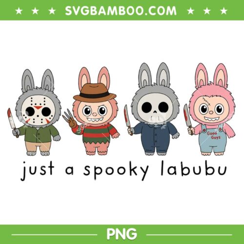 Just a Spooky Labubu PNG, Labubu Horror Movie Characters PNG