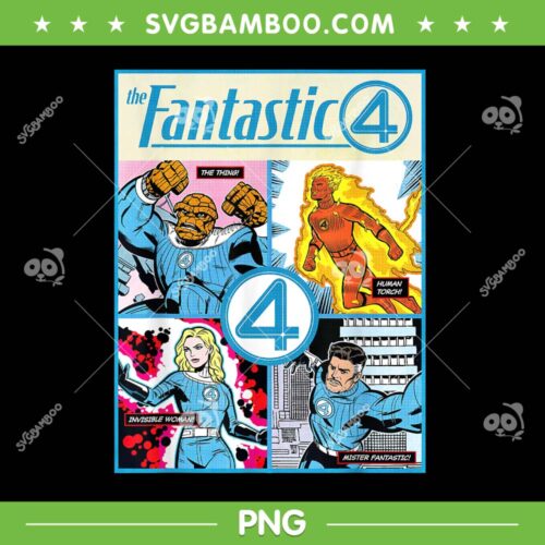 Marvel The Fantastic Four PNG, First Steps Fantastic Four Retro PNG