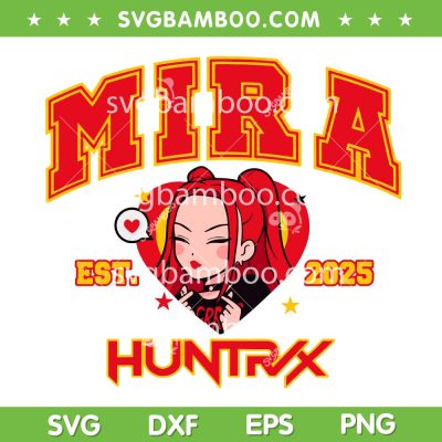 Mira Huntrix SVG, Kpop Demon Hunters Chibi Mira SVG PNG, Kpop Mira Heart DXF SVG PNG EPS