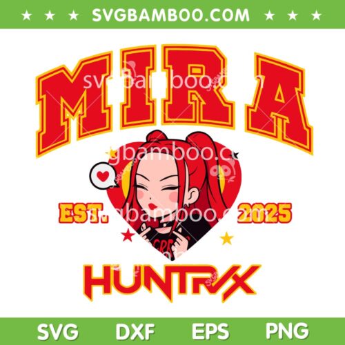 Mira Huntrix SVG, Kpop Demon Hunters Chibi Mira SVG PNG, Kpop Mira Heart DXF SVG PNG EPS
