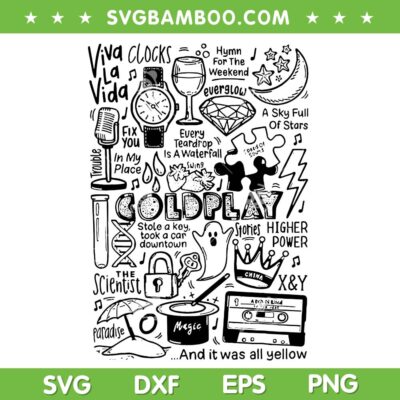 Cold Play Tour 2025 SVG, Cold Play Music Art SVG PNG, Music Tour Aesthetic Band DXF SVG PNG EPS