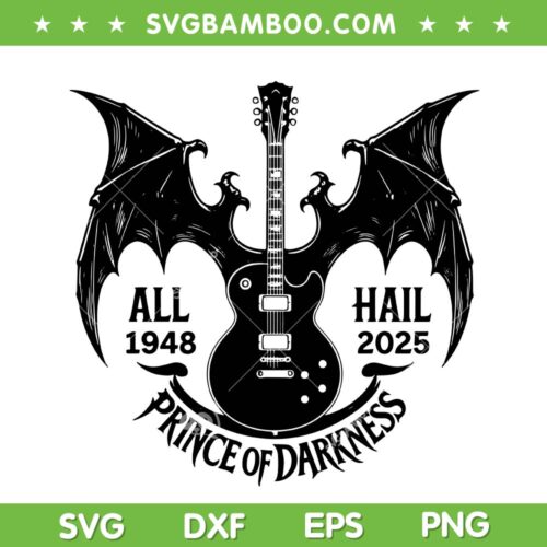 Ozzy All Hail Princer of Darkness SVG, Ozzy Osbourne RIP 2025 SVG PNG, Ozzy Rock Guitar PNG