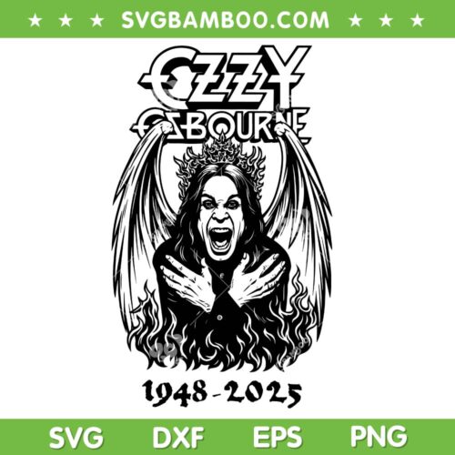 Ozzy Osbourne 1948 2025 SVG, Ozzy Prince of Darkness SVG PNG