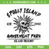 Spooky Island Amusement Park SVG, Halloween Disco Skull SVG PNG, Skull Island Resort 2002 SVG PNG