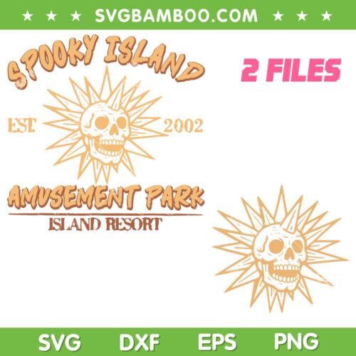 Spooky Island Est 2002 SVG, Amusement Park Skull Halloween SVG PNG, Skull Spooky Island SVG PNG