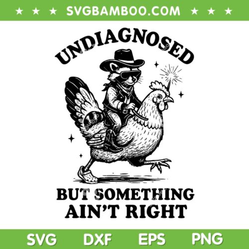 Undiagnosed But Something Ain't Right SVG, Funny Raccoon Chicken SVG PNG