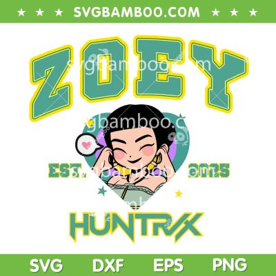 Cute Zoey Huntrix SVG PNG, Kpop Demon Hunters Zoey SVG, Huntrix Band 2025 DXF SVG PNG EPS