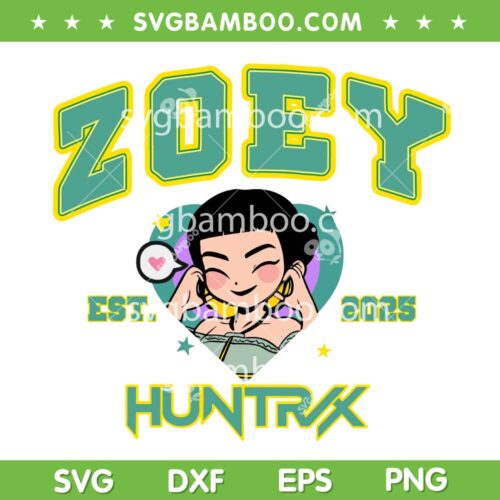 Cute Zoey Huntrix SVG PNG, Kpop Demon Hunters Zoey SVG, Huntrix Band 2025 DXF SVG PNG EPS
