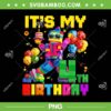 Its My 4th Birthday Building Brick PNG, Kids 4 Years Old Birthday PNG
