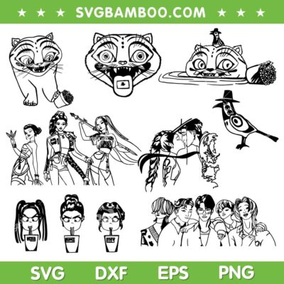 Kpop Demon Hunters SVG Bundle, Huntrix SVG Bundle, Saja Boys Bundle SVG