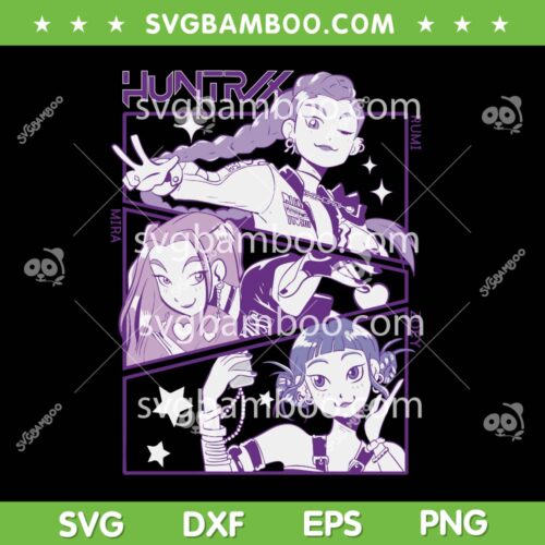 Huntrix Rumi Mira Zoey SVG, KPOP Demon Hunters SVG, Huntrix Kpop Band SVG PNG