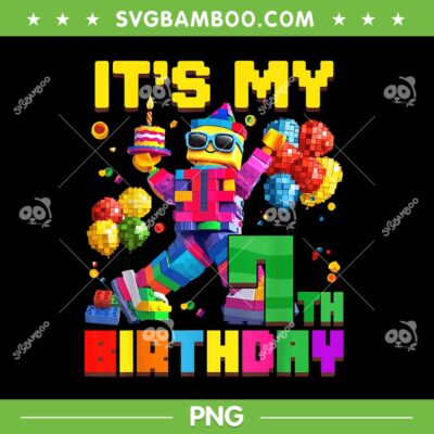 Its My 7th Birthday Building Brick PNG, Boys Seventh Years Old Building Brick PNG