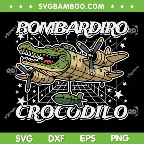 Bombardiro Crocodilo SVG, Italian Brainrot No Bad Drops SVG, Brainrot Bombardiro Crocodilo