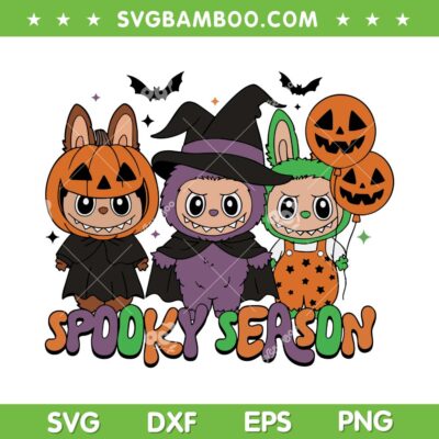 Halloween Labubu Spooky Season SVG, Cute Labubu Happy Halloween SVG PNG