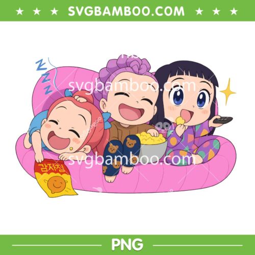 Cute Chibi Huntrix PNG, Kpop Demon Hunters Huntrix Couch Couch Couch PNG