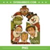 Christmas Characters Circle PNG, Grinch Santa Buddy Elf Holiday Movie Characters PNG, Wholesome Nostalgic Xmas