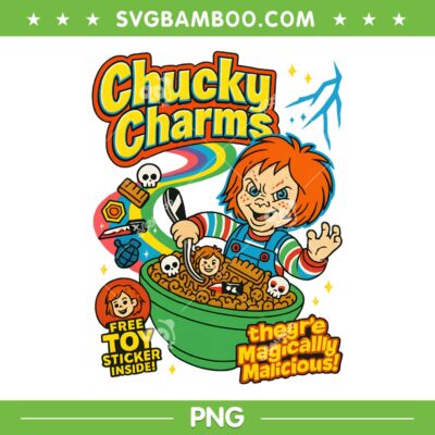 Chucky Charms PNG, Halloween Chucky Killer Breakfast PNG, Chucky Charm Zombie PNG