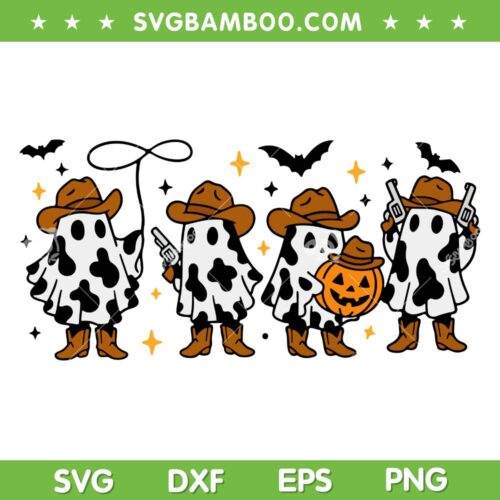 Cute Ghost Cowboy SVG PNG, Comfort Colors Western Ghost SVG, Boo Ghost Halloween