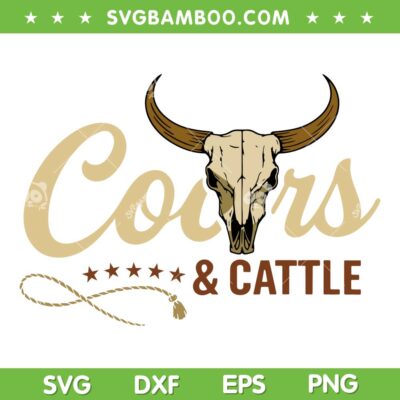 Coor and Cattles Rodeo SVG PNG, Western Cowboy Bull Skull SVG