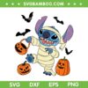 Disney Lilo Stitch Mummy Costume SVG, Stitch Pumpkin Halloween SVG PNG