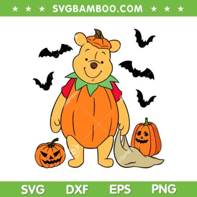 Disney Winnie The Pooh Halloween SVG, Winnie The Pooh Big Pumpkin SVG PNG