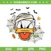 Donald Duck Head Mummy SVG, Disney Donald Halloween Spooky SVG PNG