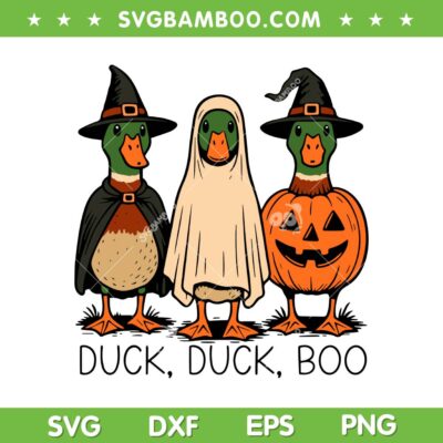 Duck Duck Boo SVG, Funny Halloween Duck Boo Ghost SVG PNG