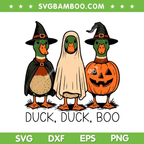 Duck Duck Boo SVG, Funny Halloween Duck Boo Ghost SVG PNG