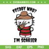 Freddy Hello Kitty SVG PNG, Cute Hello Kitty Krueger Freddy Halloween SVG