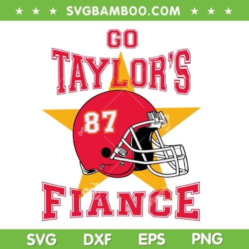 Go Taylors Fiance SVG PNG, Chiefs Helmet Taylor 87 SVG