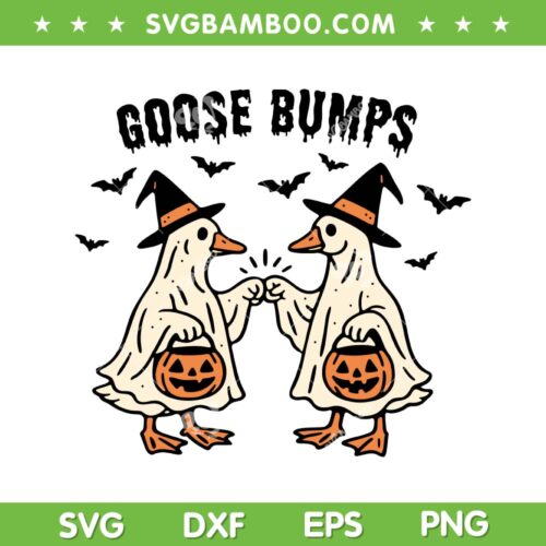 Goose Bumps Halloween SVG, Goose Ghost Pumpkin SVG PNG